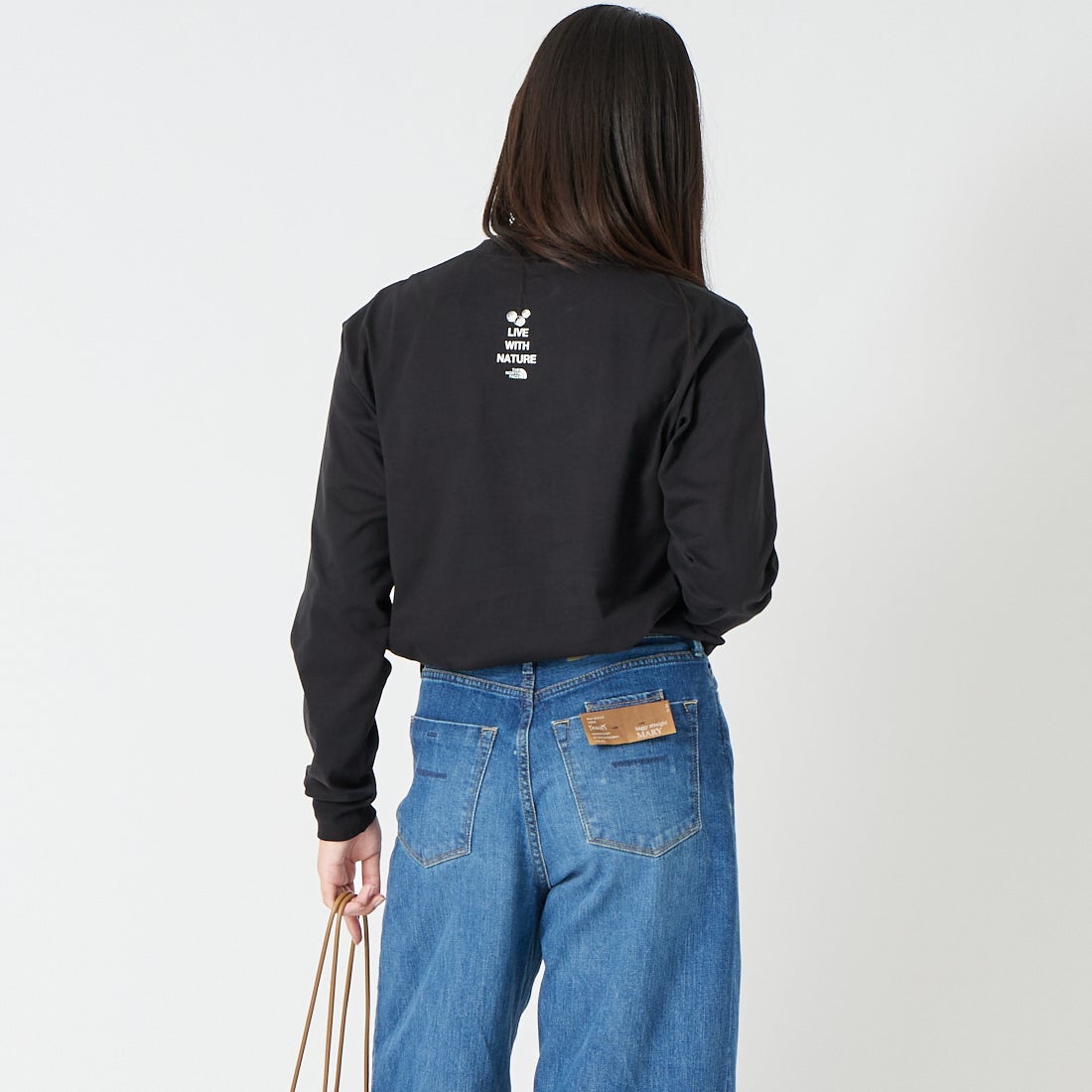 THE NORTH FACE [ザ ノースフェイス] ロングスリーブフラッシュドライズーピッカーティー [NT82645] K &&モデル身長：162cm 着用サイズ：S&&