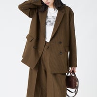 ﾌﾞﾗｳﾝﾁｪｯｸ&&モデル身長：162cm 着用サイズ：F&&