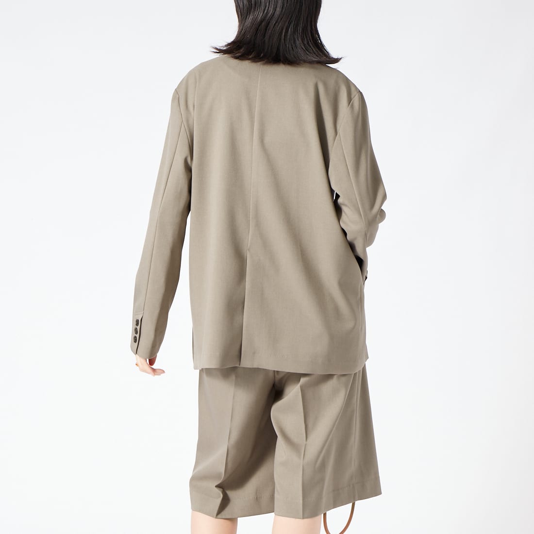 USINE [ユジーヌ] イージーケアダブルジャケット [21269051]ｸﾞﾚｰｼﾞｭ &&モデル身長：162cm 着用サイズ：F&&