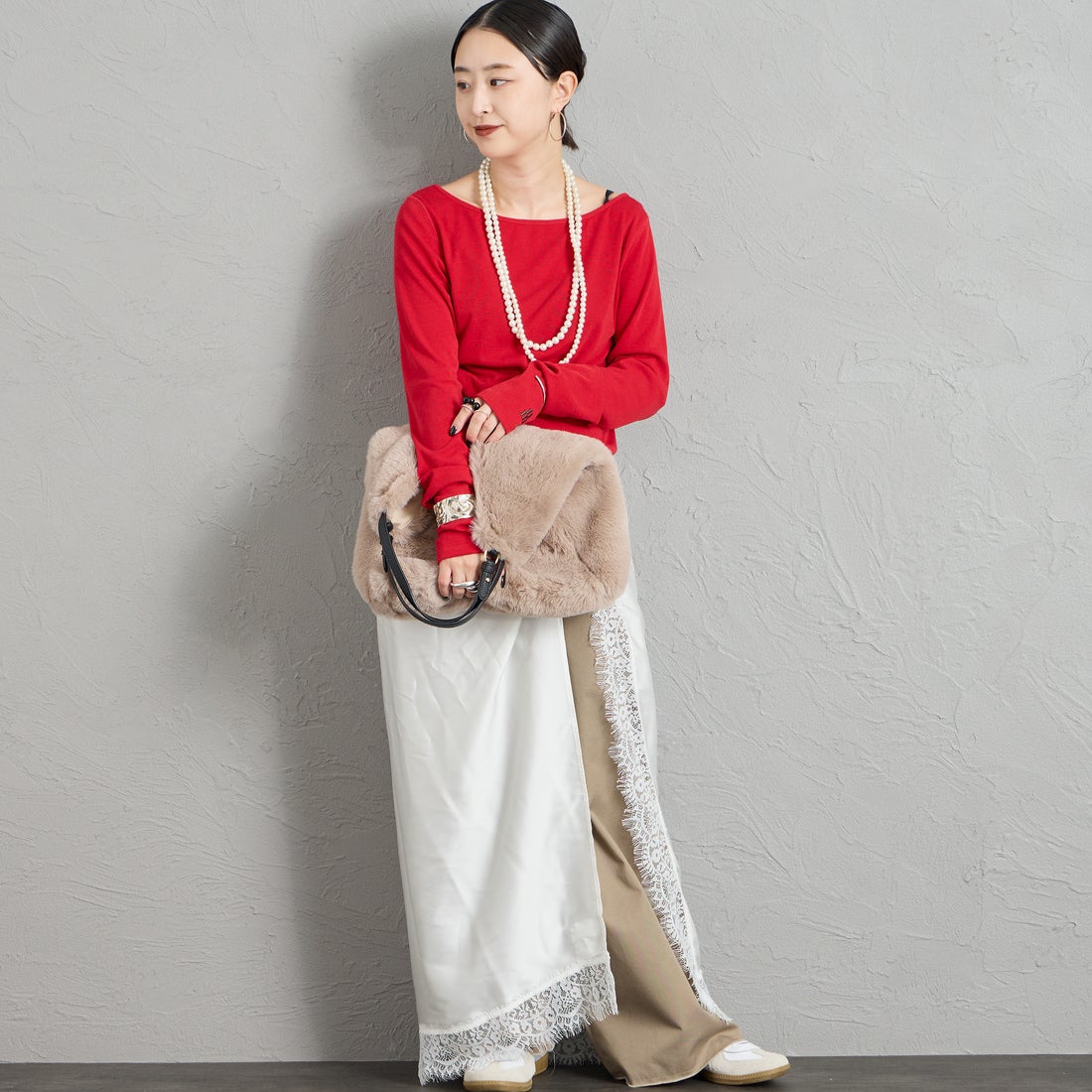 CACHELLIE [カシェリエ] トライアングルファートートバッグ [C8917] BEIGE