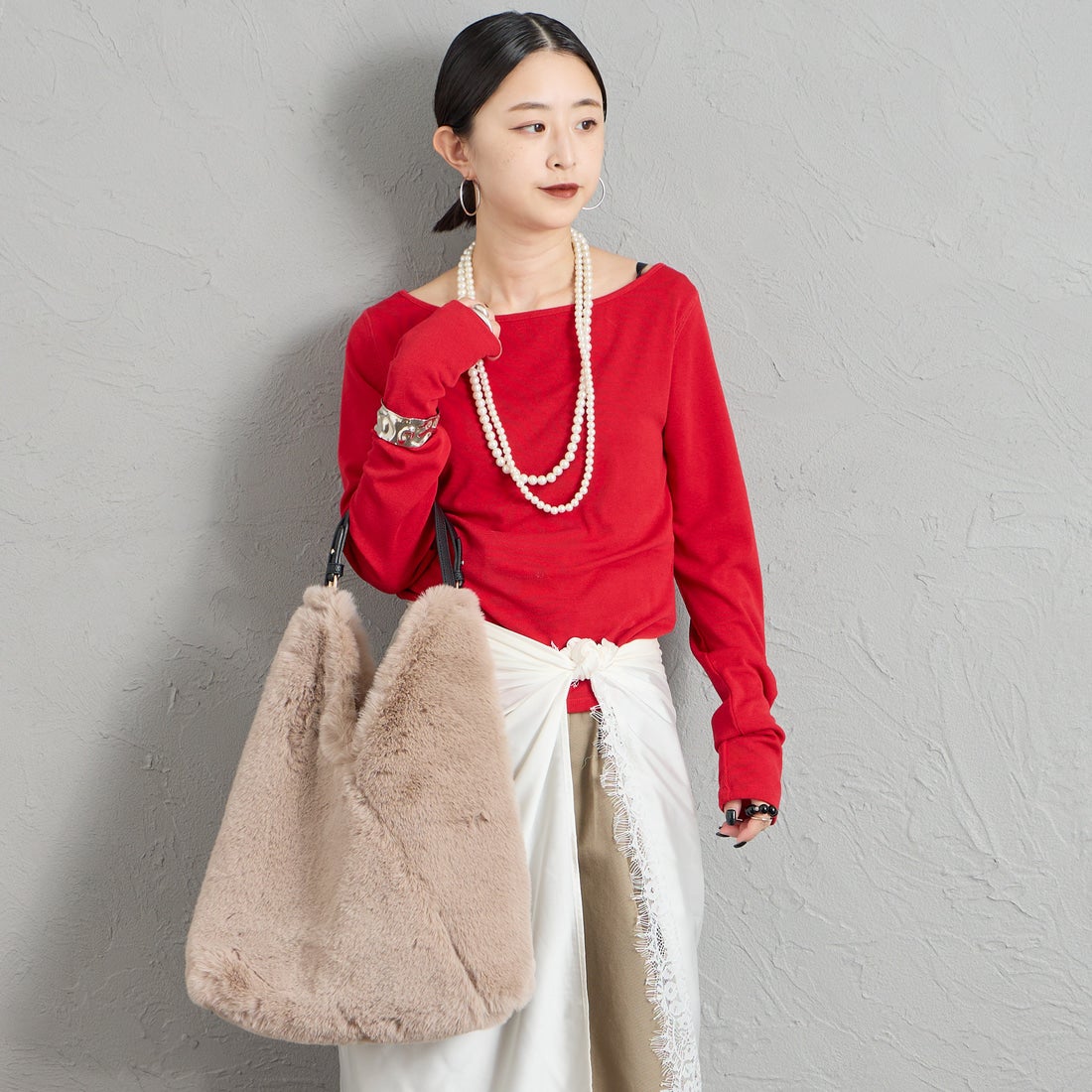 CACHELLIE [カシェリエ] トライアングルファートートバッグ [C8917] BEIGE
