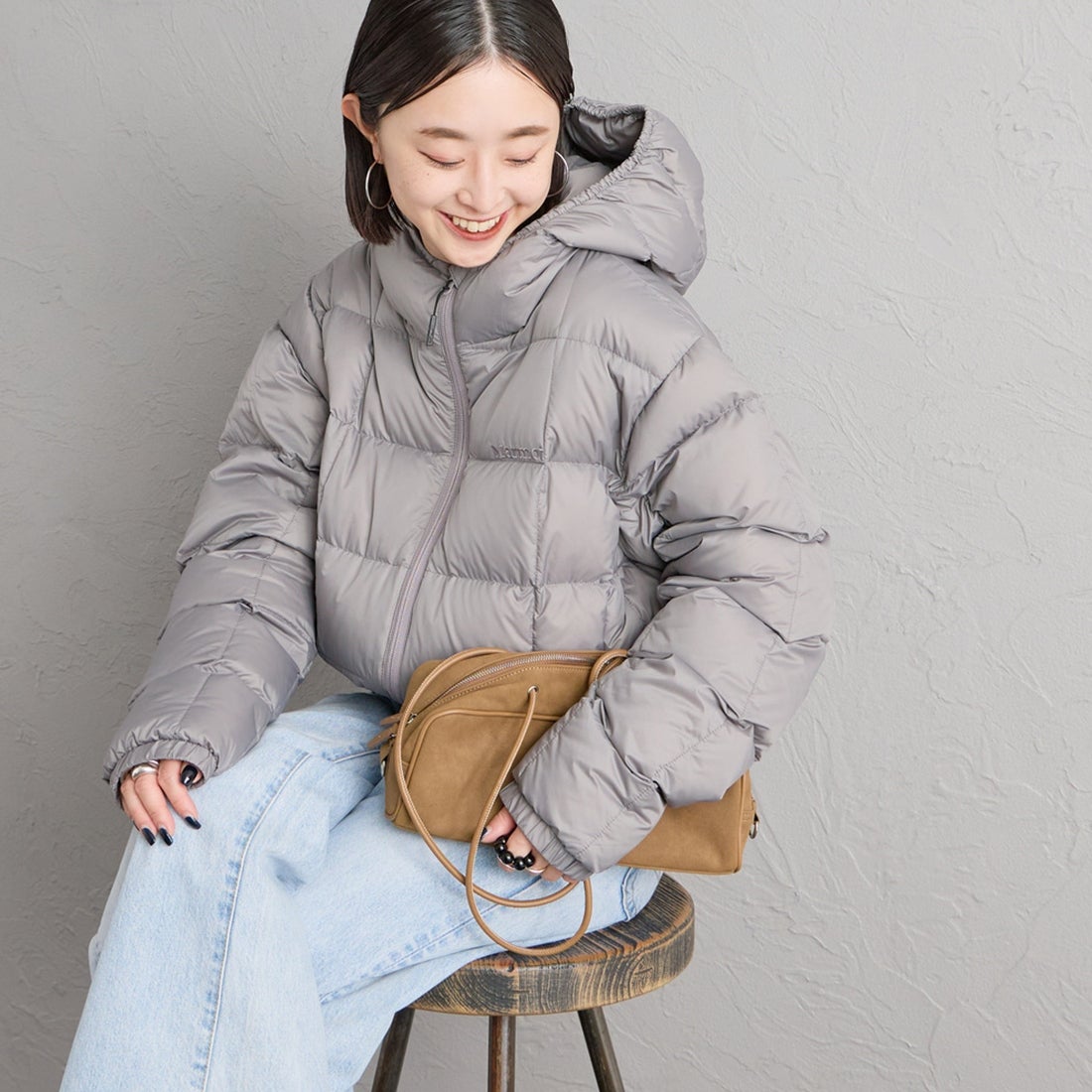WARM GRAY&&モデル身長：150cm 着用サイズ：S&&