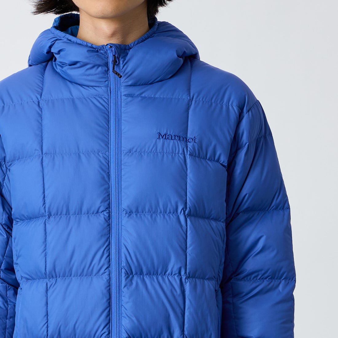 Marmot [マーモット] 別注 フード付き ライトダウンジャケット [MTFW26UDW328IN-JF] BLUE