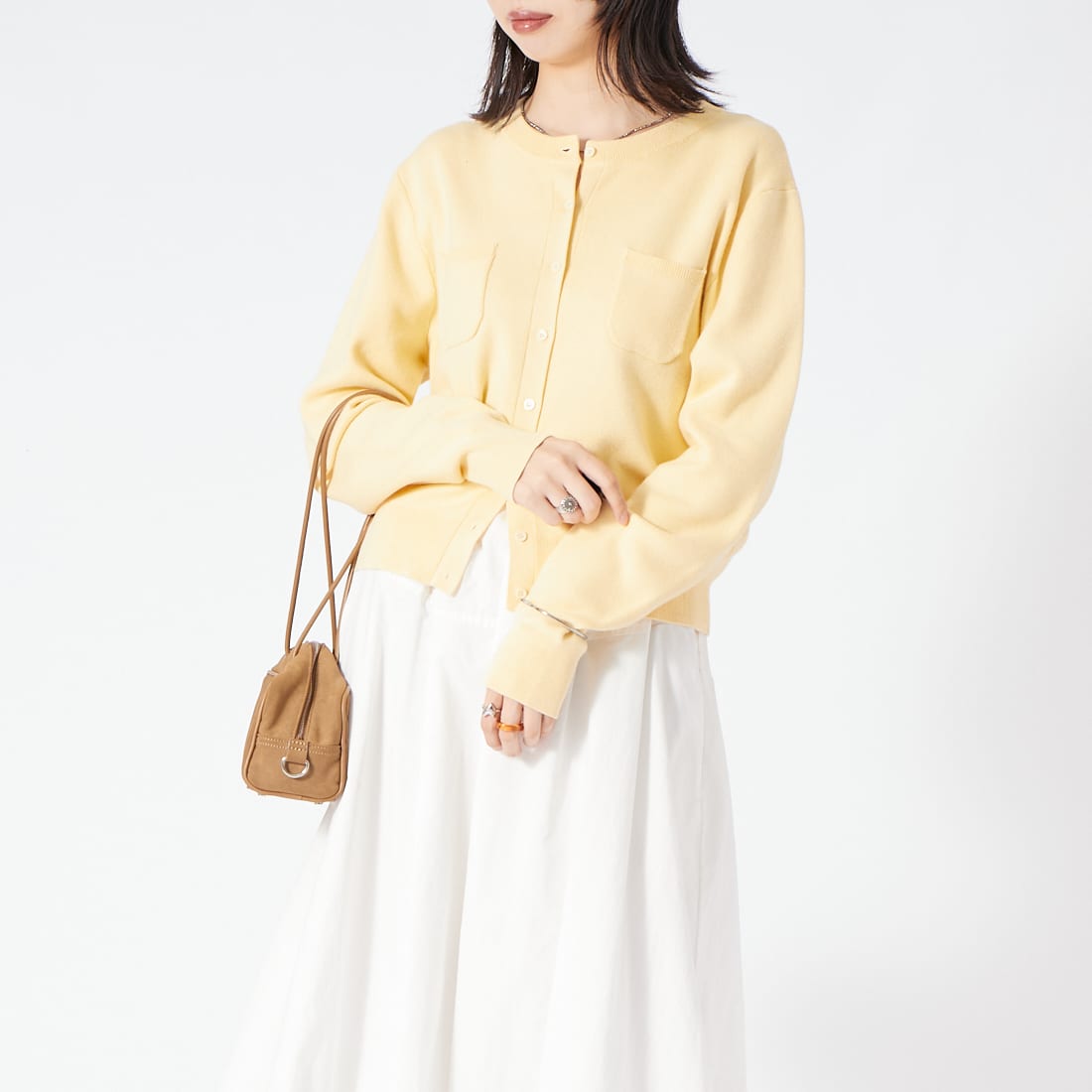ｲｴﾛｰ&&モデル身長：162cm 着用サイズ：F&&