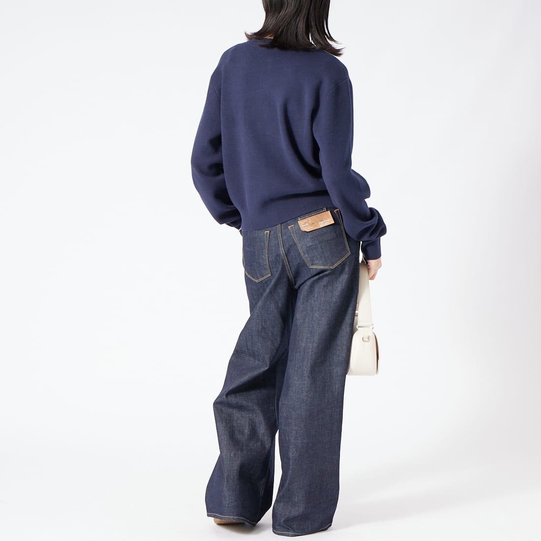 USINE [ユジーヌ] コットンカシミヤカーディガン [11269846] ﾈｲﾋﾞｰ &&モデル身長：162cm 着用サイズ：F&&