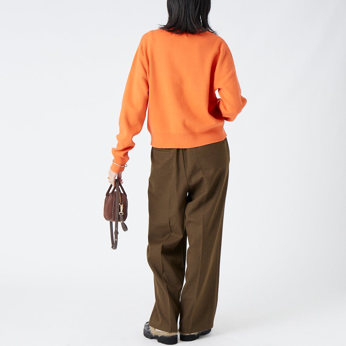 USINE [ユジーヌ] コットンカシミヤカーディガン [11269846] ｵﾚﾝｼﾞ &&モデル身長：162cm 着用サイズ：F&&