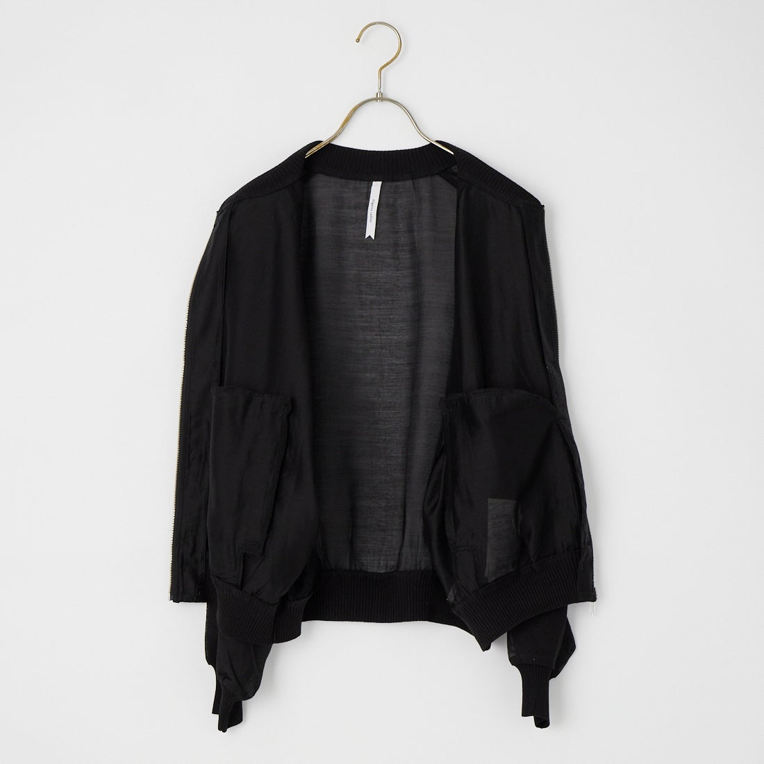 DIGNITE COLLIER [ディニテコリエ] ニット切替シアーブルゾン [80268339] 004 ﾌﾞﾗｯｸ