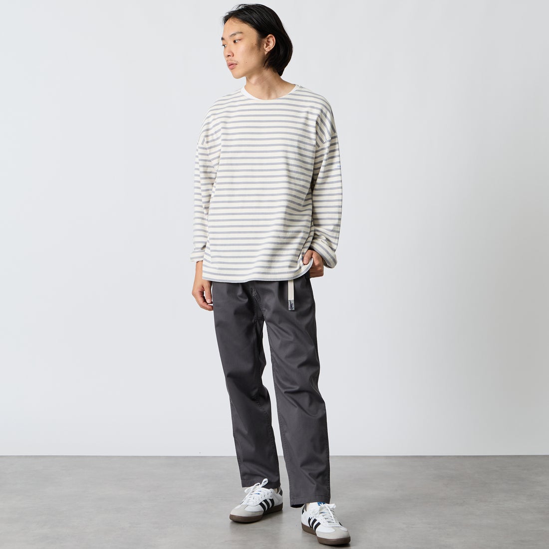 GRAMiCCi [グラミチ] 別注 T/C エブリデイパンツ [GMP6-F1025-JF] CHARCOAL &&モデル身長：175cm 着用サイズ：M&&