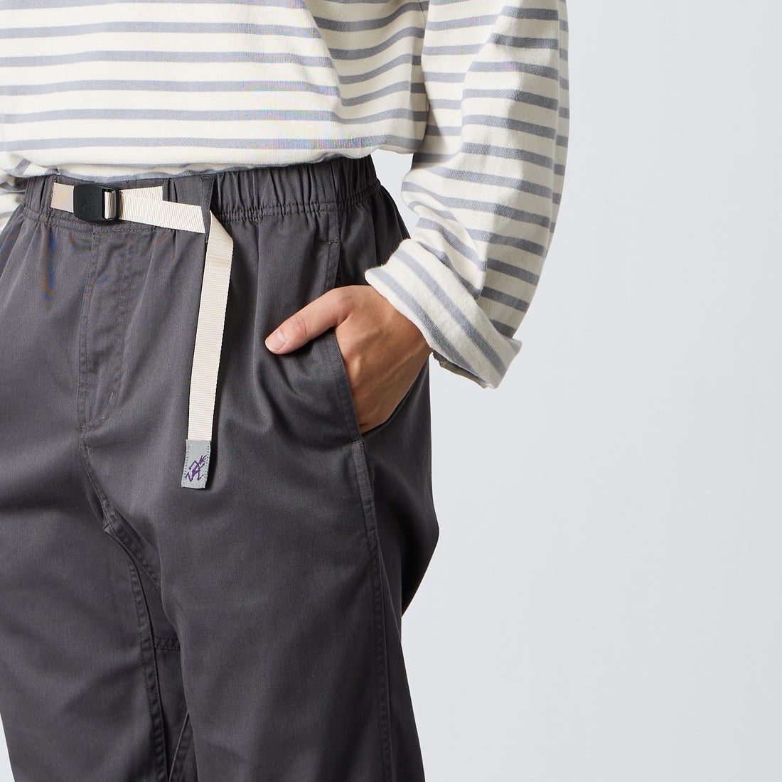 GRAMiCCi [グラミチ] 別注 T/C エブリデイパンツ [GMP6-F1025-JF] CHARCOAL &&モデル身長：175cm 着用サイズ：M&&