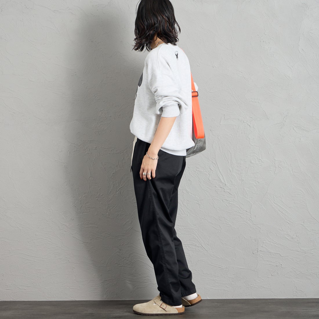 GRAMiCCi [グラミチ] 別注 T/C エブリデイパンツ [GMP6-F1025-JF] BLACK &&モデル身長：160cm 着用サイズ：S&&