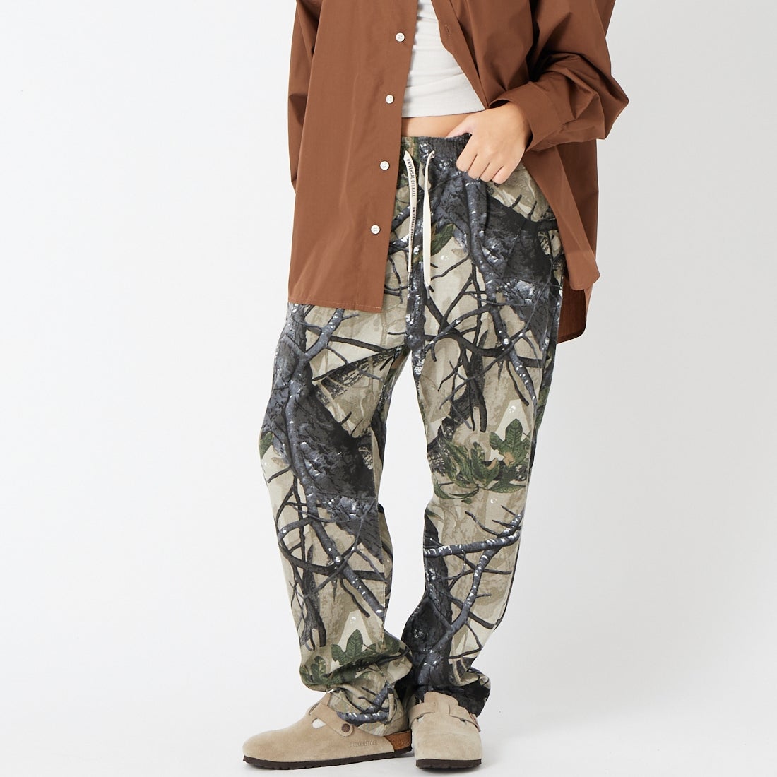 UNIVERSAL OVERALL [ユニバーサルオーバーオール] 別注 シェフパンツ [U2633601IN-JF] REAL TREE &&モデル身長：162cm 着用サイズ：S&&