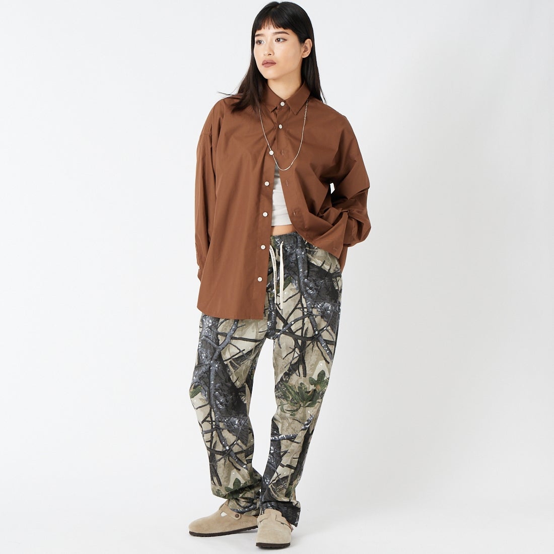 UNIVERSAL OVERALL [ユニバーサルオーバーオール] 別注 シェフパンツ [U2633601IN-JF] REAL TREE &&モデル身長：162cm 着用サイズ：S&&