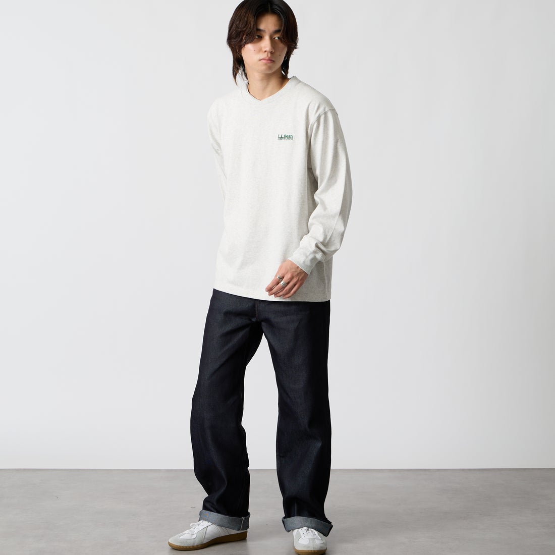Japan Blue Jeans. [ジャパンブルージーンズ] 9ozライトワイドジーンズ [JMJE0302] RIG &&モデル身長：177cm 着用サイズ：28&&