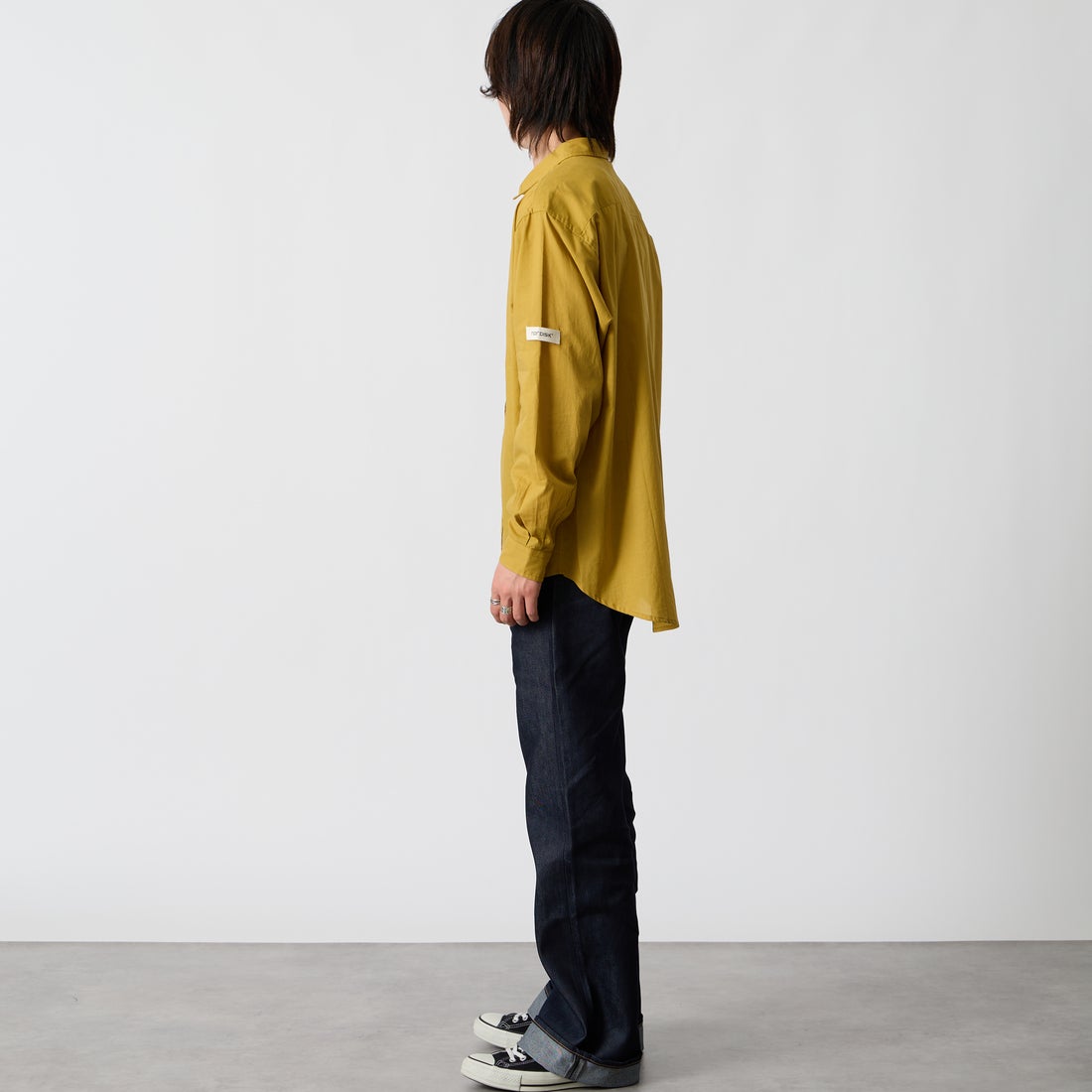 Japan Blue Jeans. [ジャパンブルージーンズ] 9ozライトフレアジーンズ [JMJE0502] RIG &&モデル身長：177cm 着用サイズ：28&&