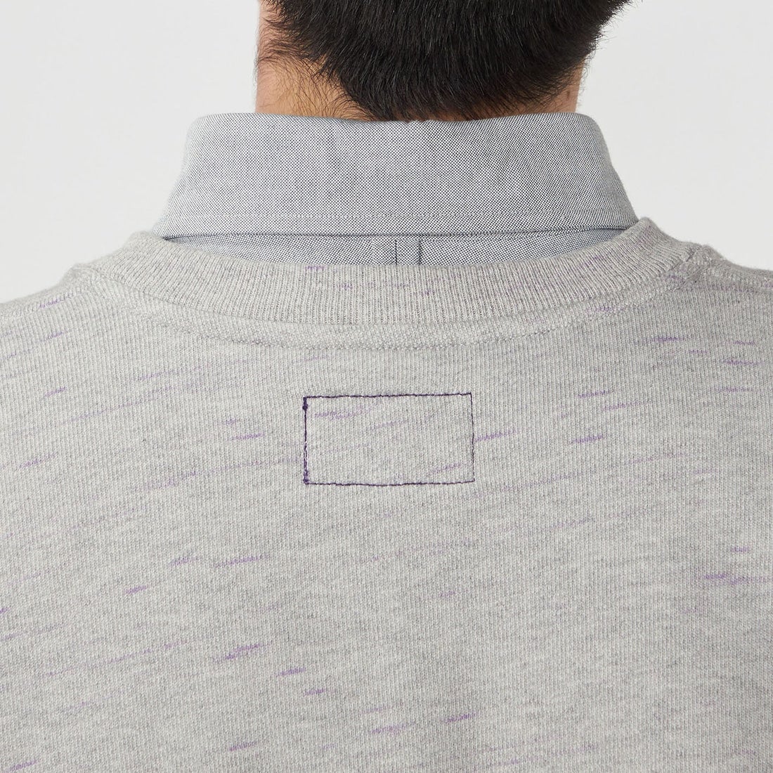 THE NORTH FACE PURPLE LABEL [ザ ノースフェイス パープルレーベル] フィールド クルーネック スウェットシャツ [N26SH059] Z MIX GRAY &&モデル身長：177cm 着用サイズ：M&&