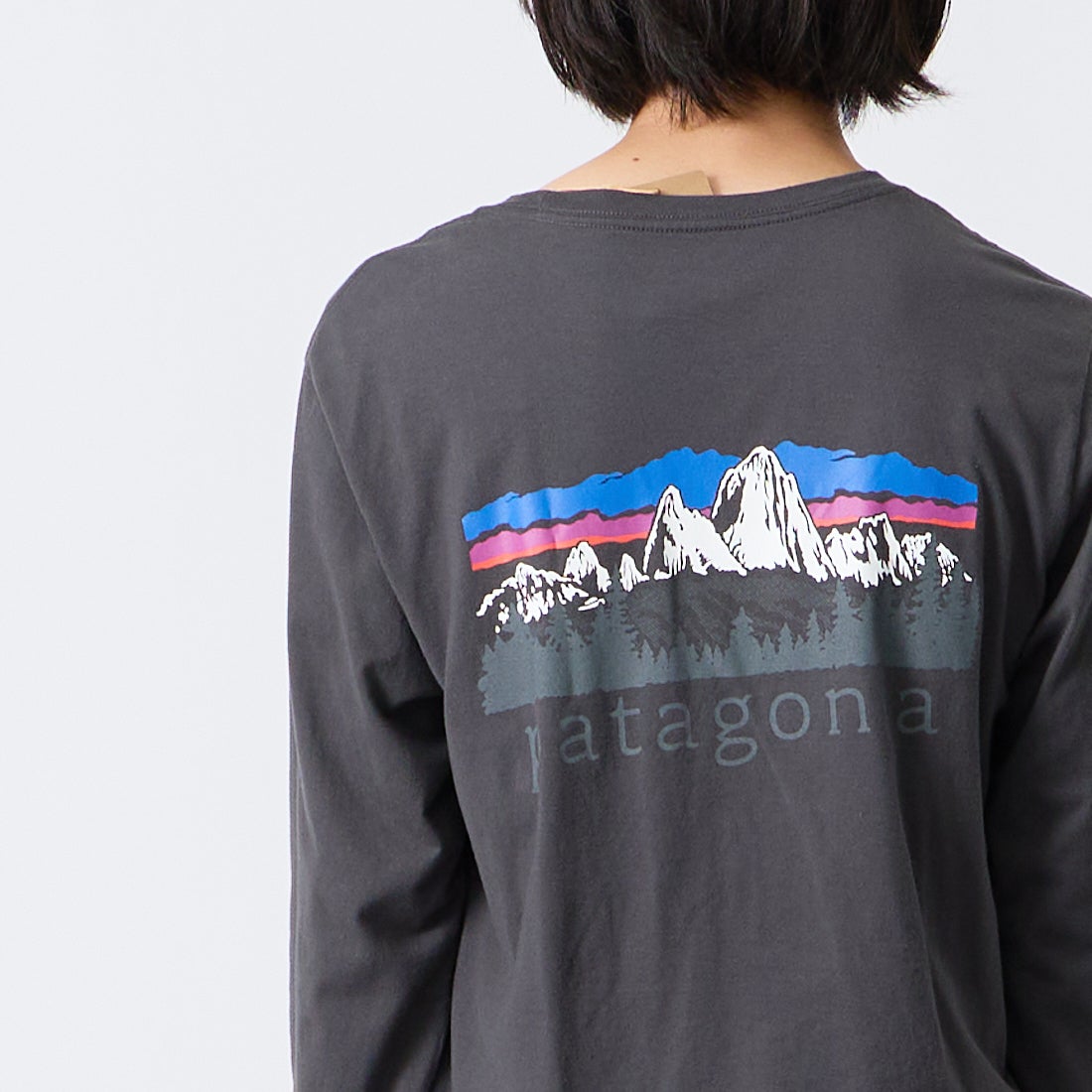 patagonia [パタゴニア] メンズ ロングスリーブ フィッツロイ フットヒルズTシャツ [37893] INBK &&モデル身長：175cm 着用サイズ：S&&