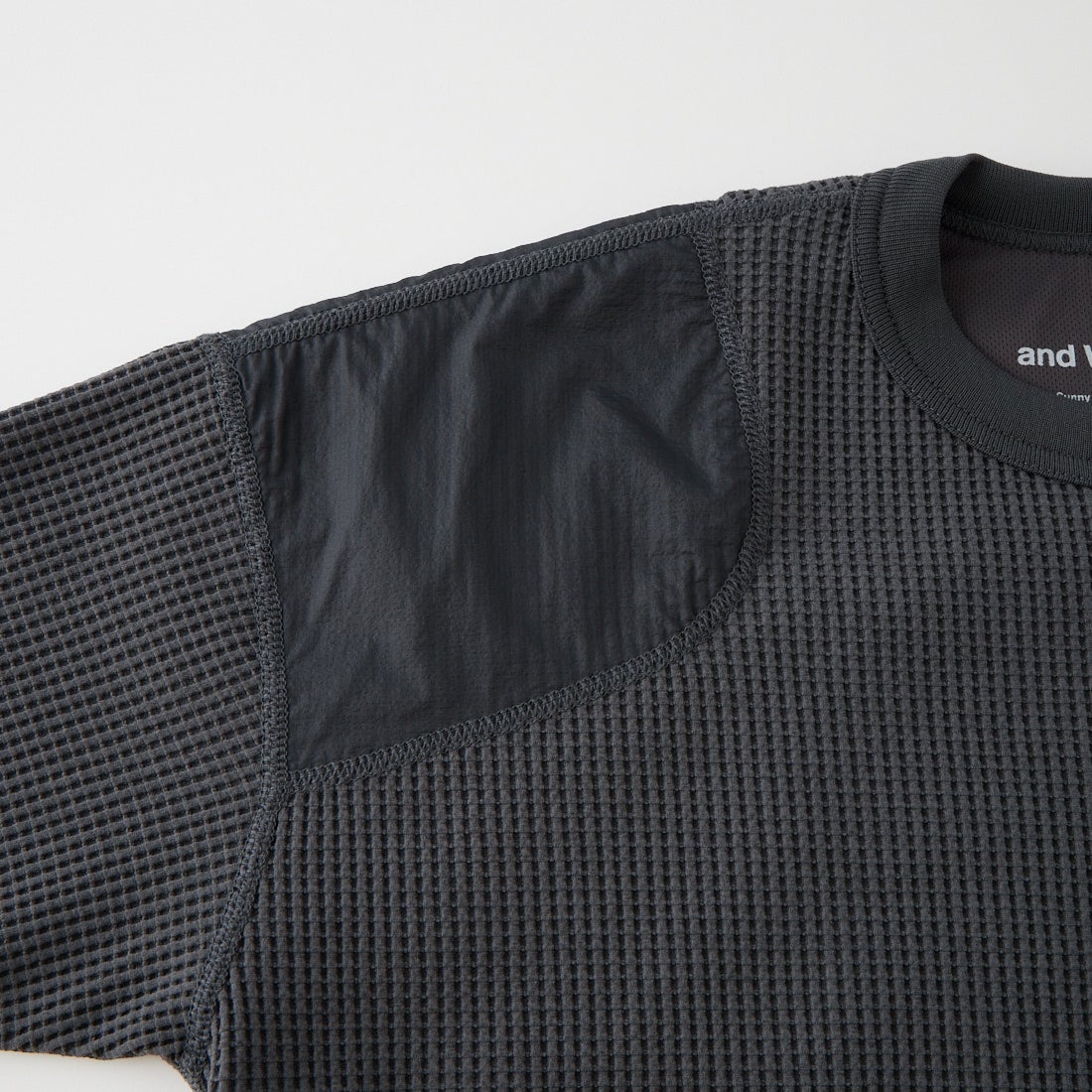 and wander [アンドワンダー] PEワッフル ショートレングスTシャツ [5746284091] GRAY