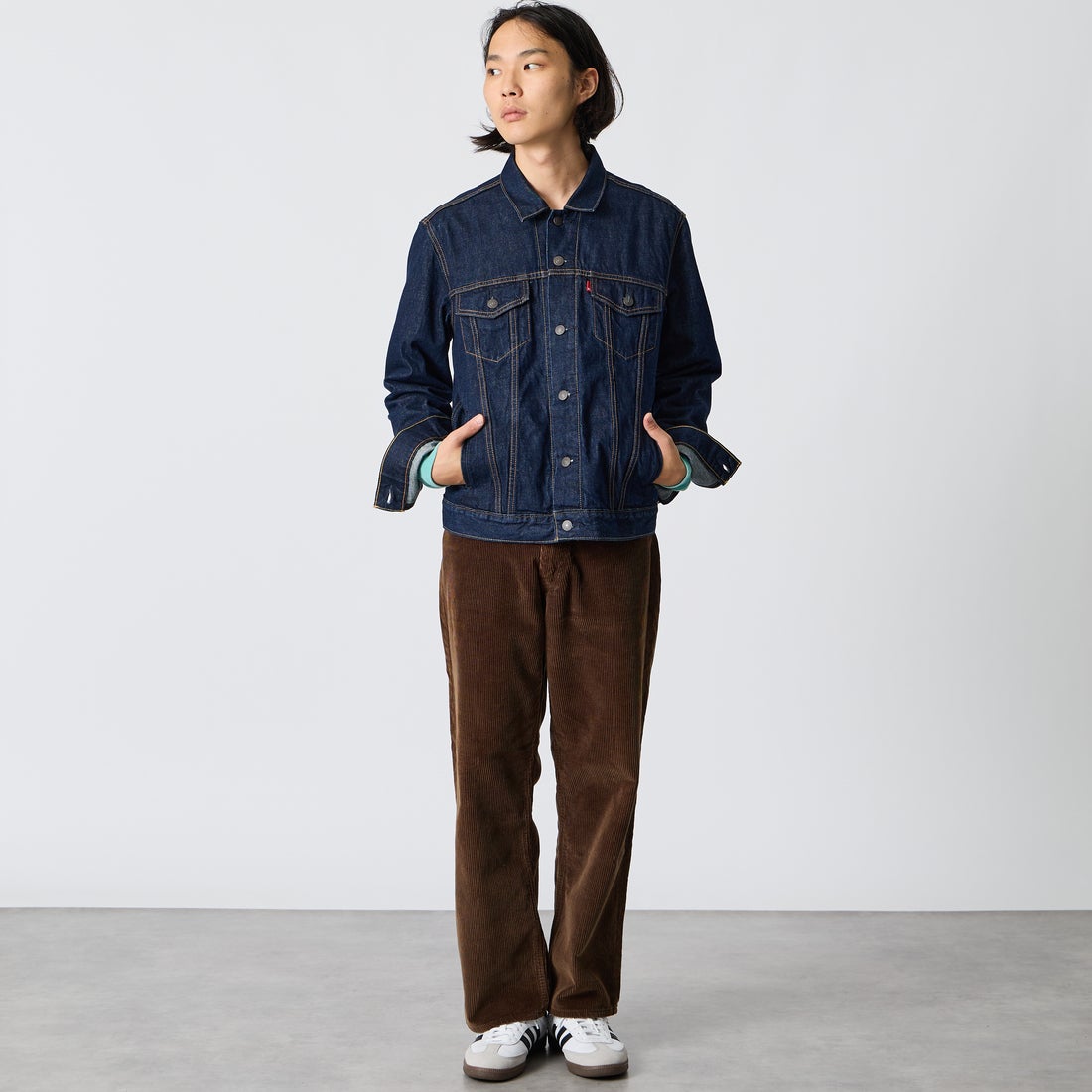 LEVI'S [リーバイス] TYPE3 トラッカージャケット [72334-07] 91 WASH IT &&モデル身長：175cm 着用サイズ：M&&