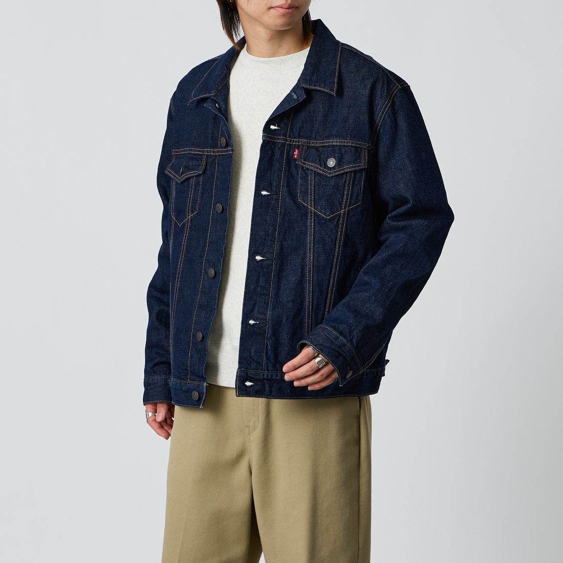 LEVI'S [リーバイス] TYPE3 トラッカージャケット [72334-07] 91 WASH IT &&モデル身長：177cm 着用サイズ：L&&