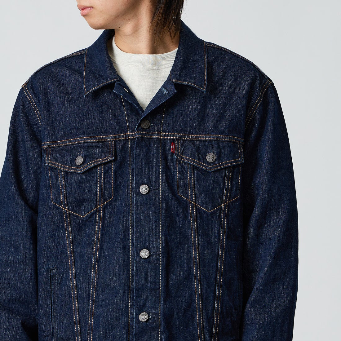 LEVI'S [リーバイス] TYPE3 トラッカージャケット [72334-07] 91 WASH IT &&モデル身長：177cm 着用サイズ：L&&