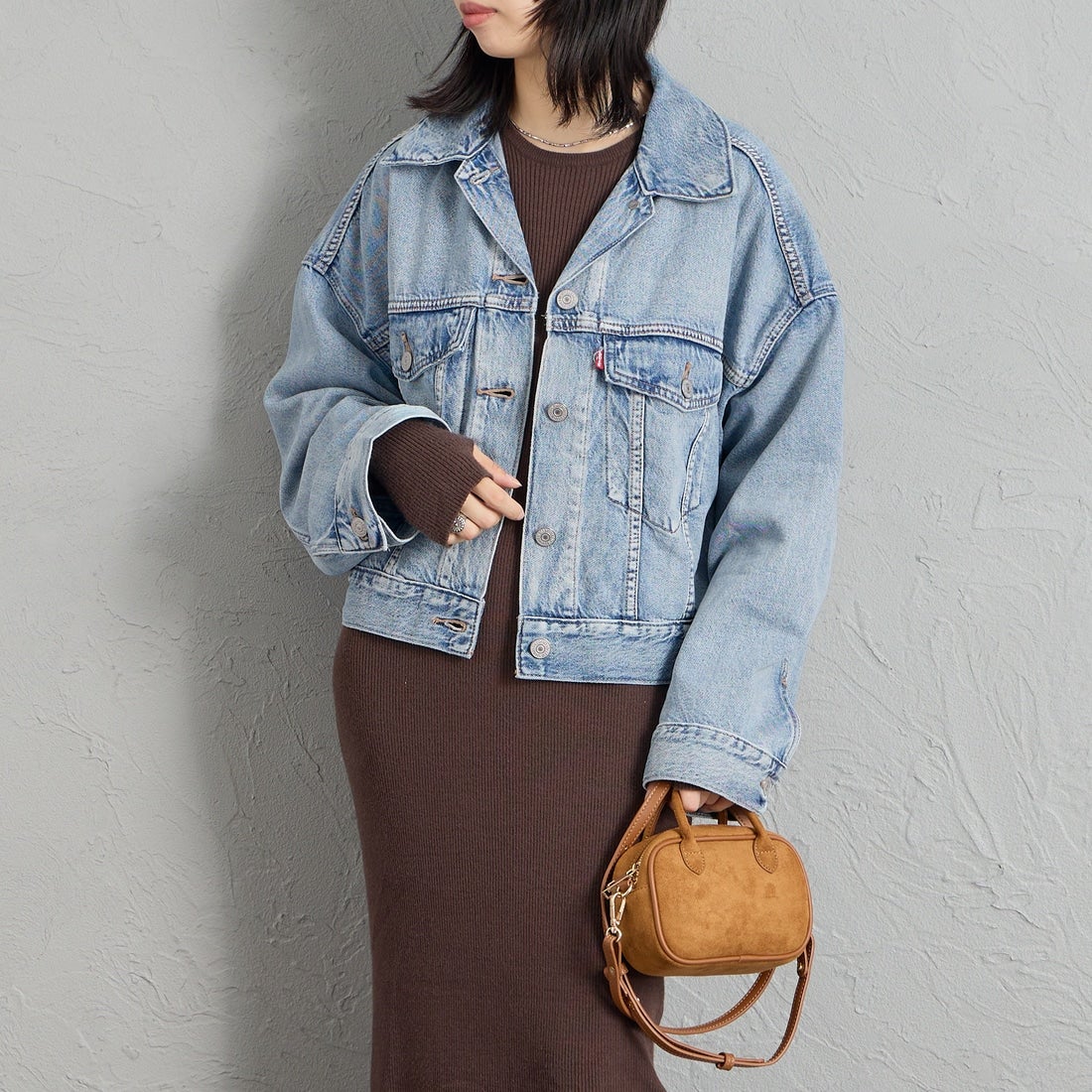 LEVI'S [リーバイス] ルーズクロップド トラッカージャケット [0089L-00] 04 SUNNY S &&モデル身長：162cm 着用サイズ：S&&