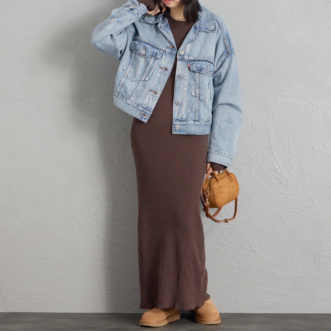 LEVI'S [リーバイス] ルーズクロップド トラッカージャケット [0089L-00] 04 SUNNY S &&モデル身長：162cm 着用サイズ：S&&