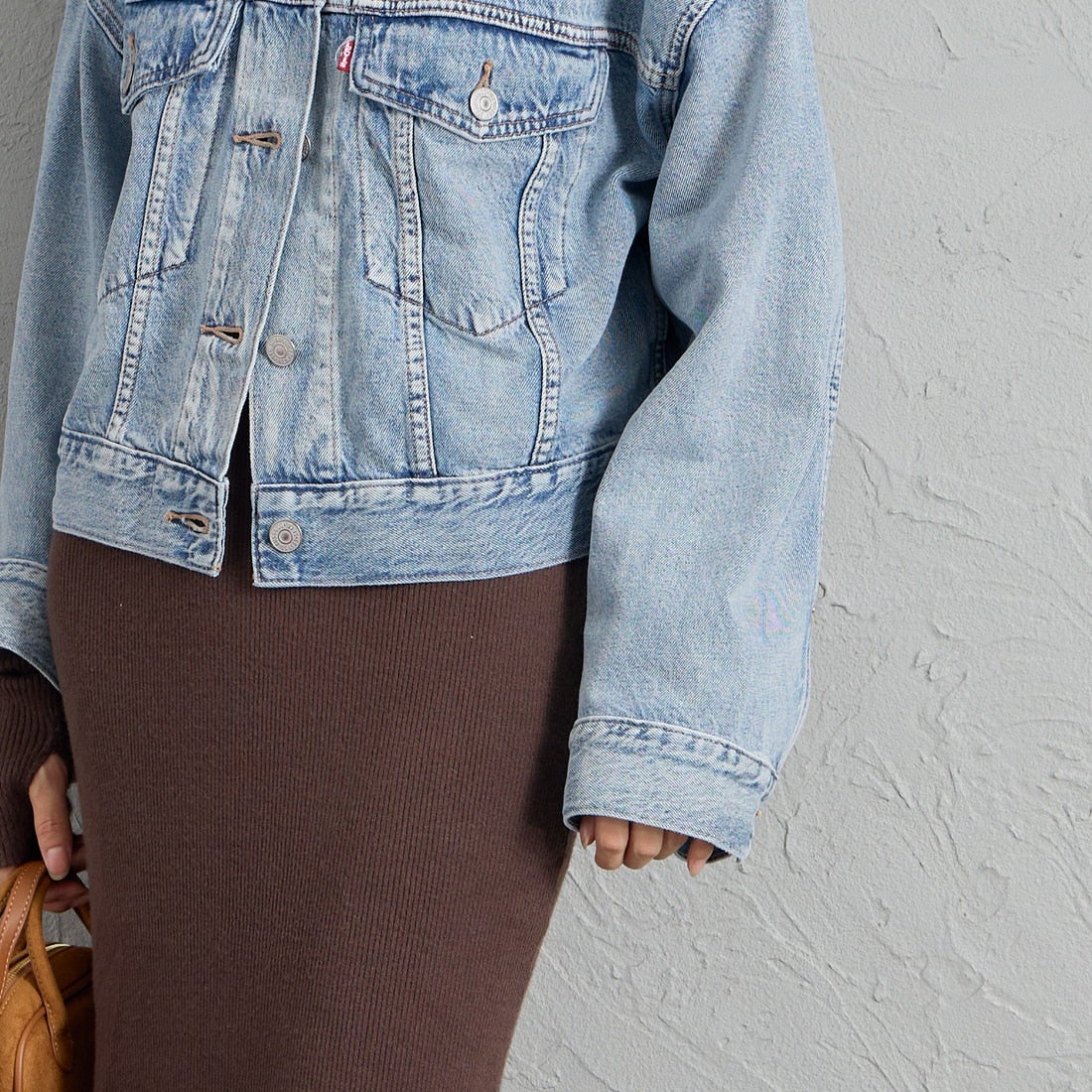 LEVI'S [リーバイス] ルーズクロップド トラッカージャケット [0089L-00] 04 SUNNY S &&モデル身長：162cm 着用サイズ：S&&