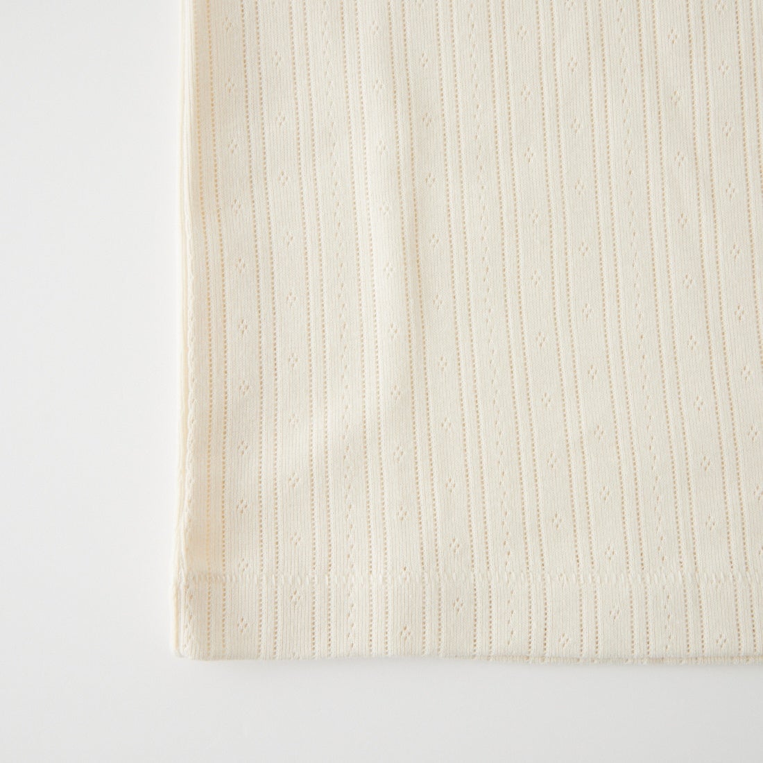 Health knit [ヘルスニット] アイレット ジャカードリブクルーネックカットソー [HR26F-L454] 61 IVORY