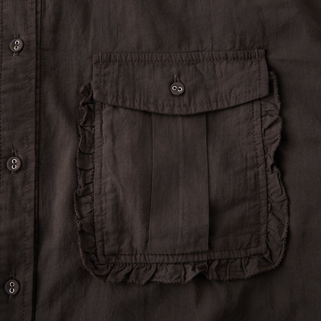 tumugu: [ツムグ] ふわふわコットン チュニックシャツ [TB26302] 16 BROWN