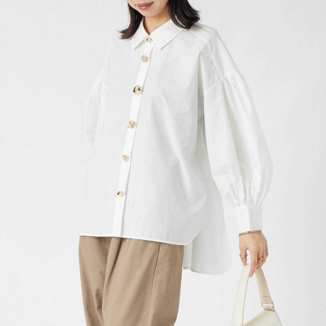 05 WHITE&&モデル身長：162cm 着用サイズ：F&&