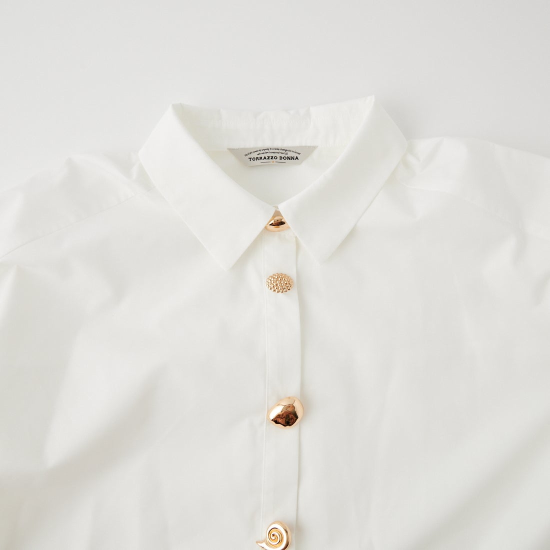TORRAZZO DONNA [トラッゾドンナ] ビジューギャザーブラウス [6269-513] 05 WHITE