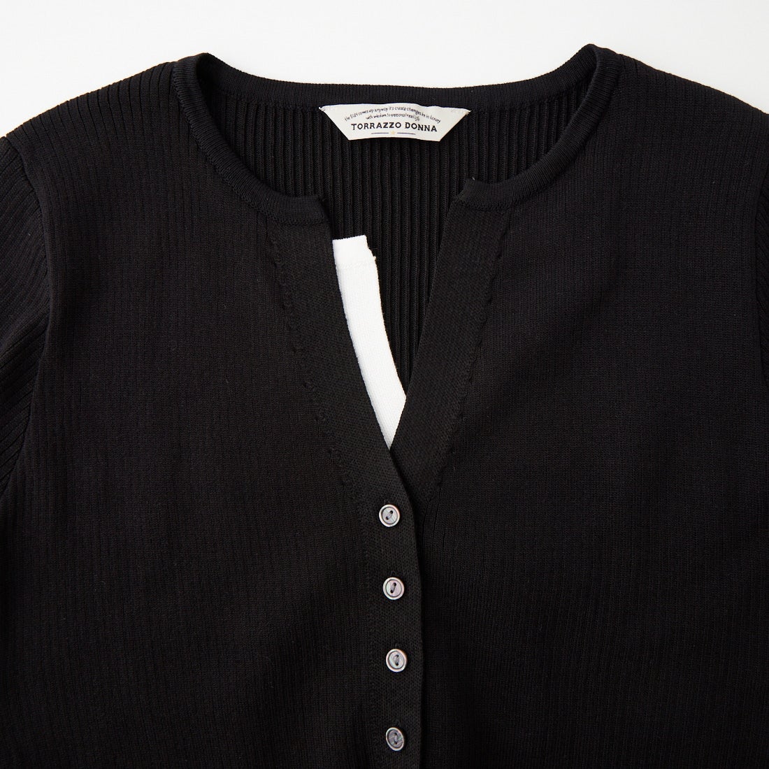 TORRAZZO DONNA [トラッゾドンナ] レイヤードバイカラートップス [6268-450] 19 BLACK