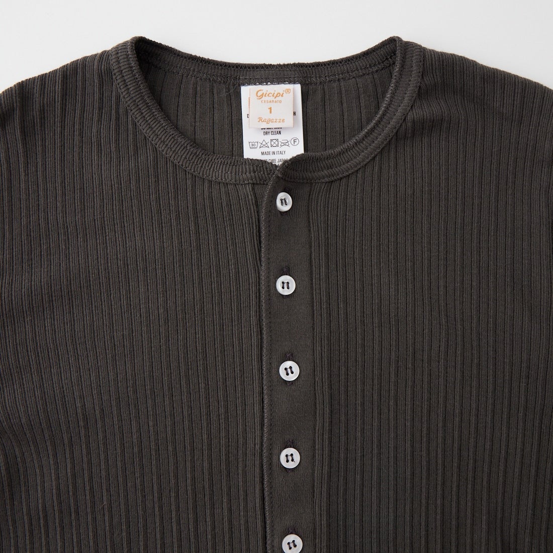 GICIPI [ジチピ] ORIGANO/オリーガノ ヘンリーネック長袖Tシャツ [2622A] MARRONE VE