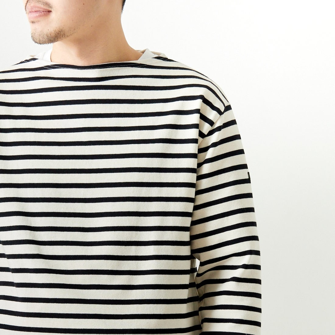 ST.JAMES [セントジェームス] バスクボーダーロングスリーブTシャツ [OUESSANT-RA] ECR/NOI
