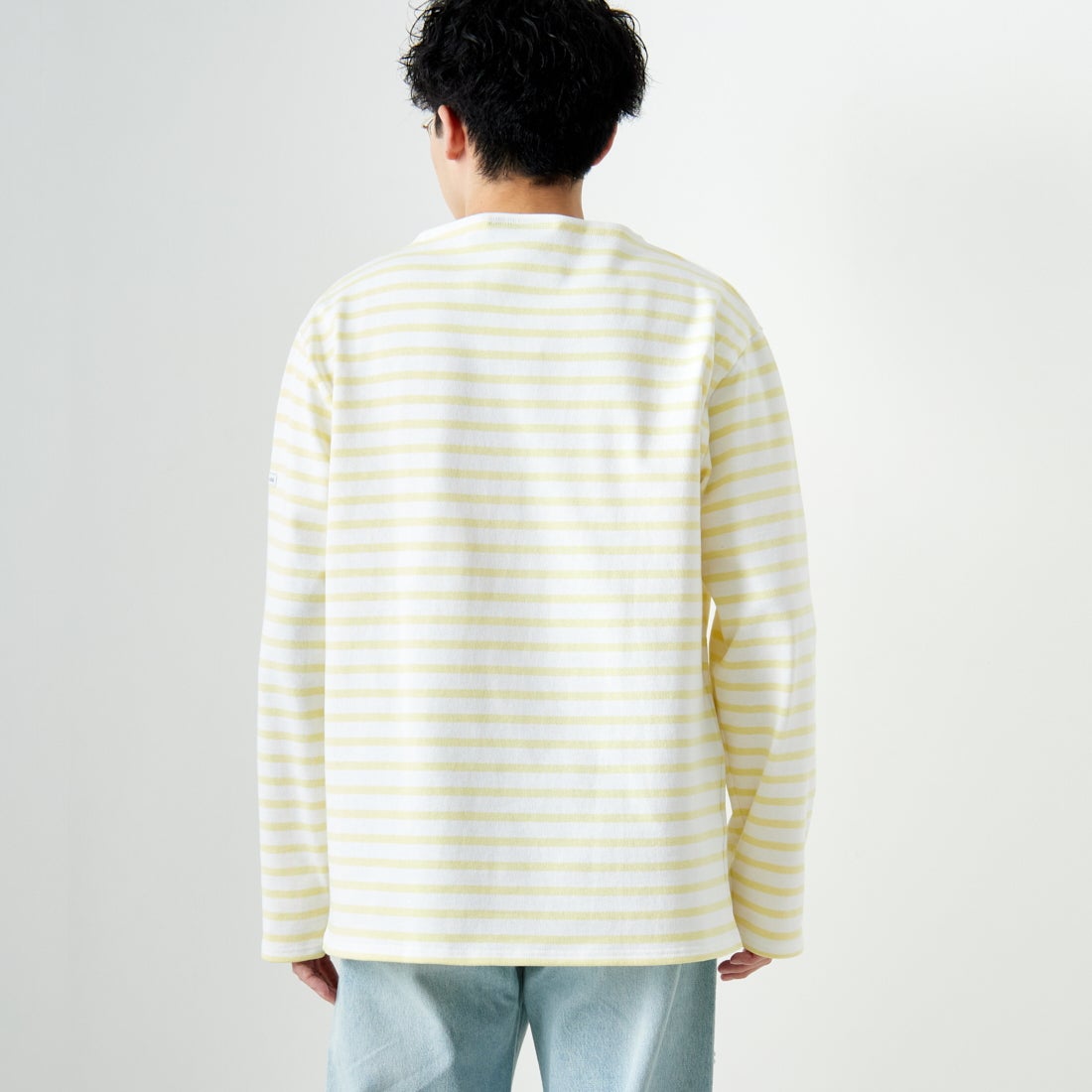 ST.JAMES [セントジェームス] バスクボーダーロングスリーブTシャツ [OUESSANT-RA] NEI/ZES&&モデル身長：168cm 着用サイズ：6&&