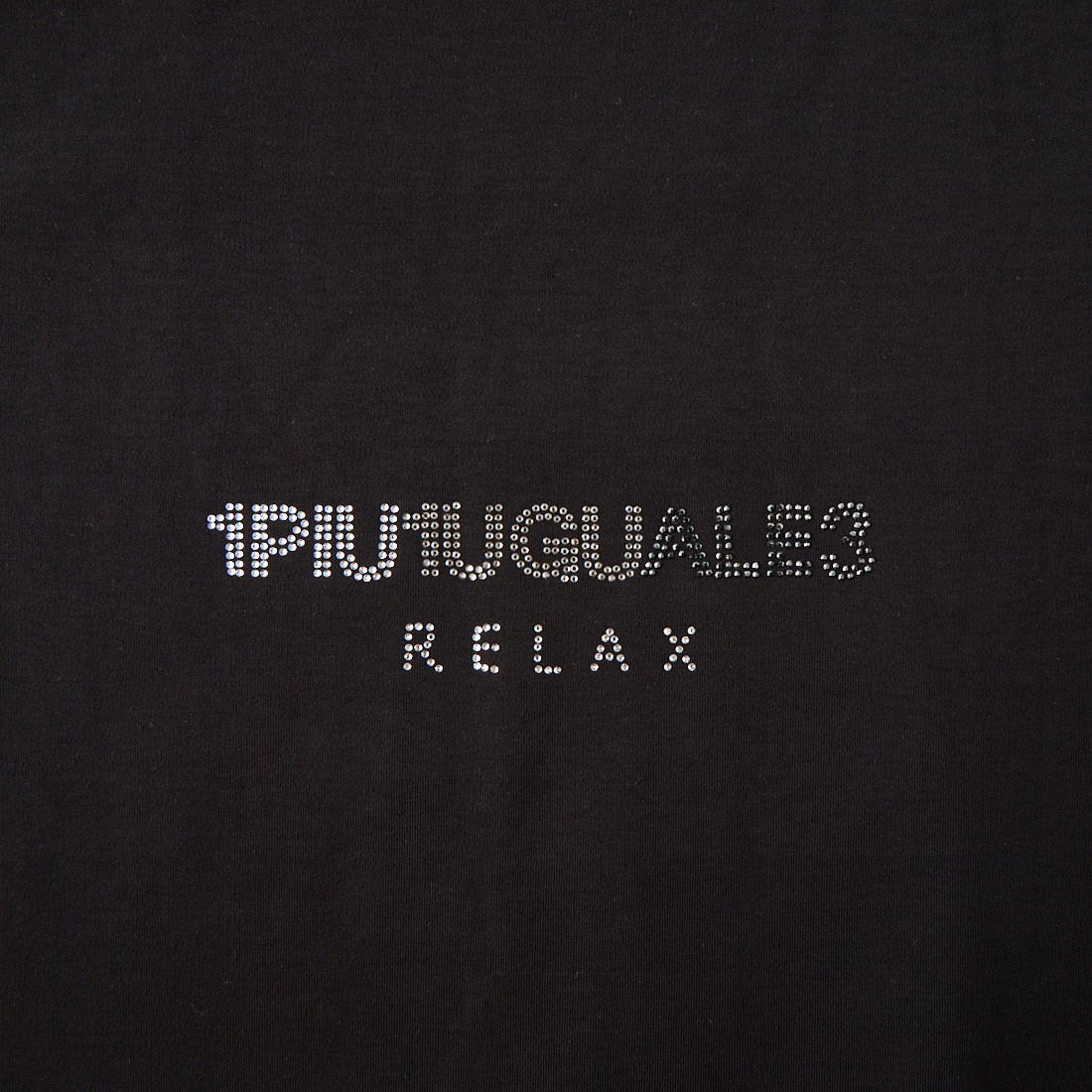 1PIU1UGUALE3 RELAX [ウノ ピゥ ウノ ウグァーレ トレ] MICKEY MOUSE / ラインストーンシルエットロングTシャツ [UST-26092] SN270 BK A