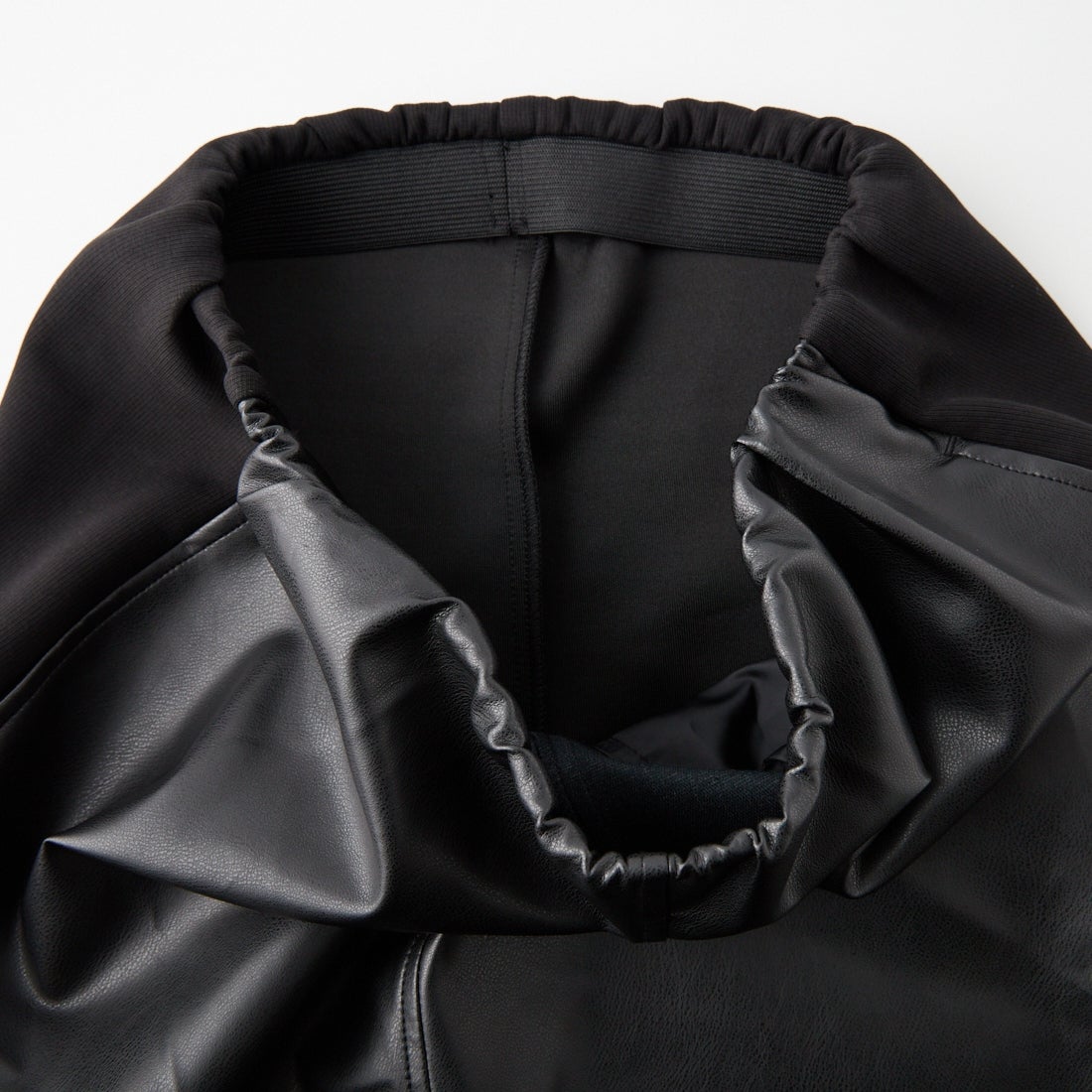 CHIGNON [シニヨン] カットソーコンビ フェイクレザースカート [2864-043KK] BLACK