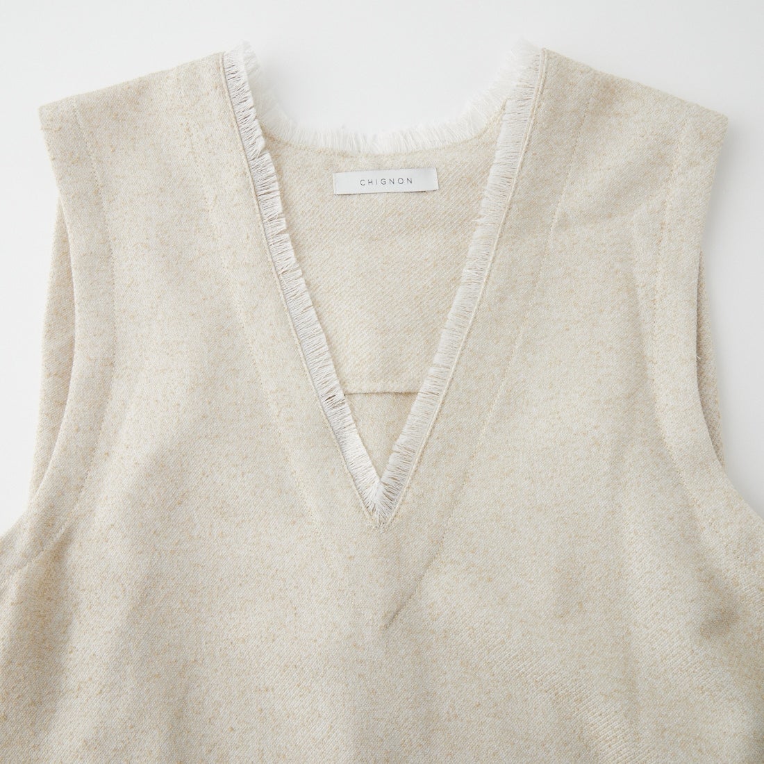 CHIGNON [シニヨン] バックタック ツイードベスト [1864-064YM] L/BEIGE