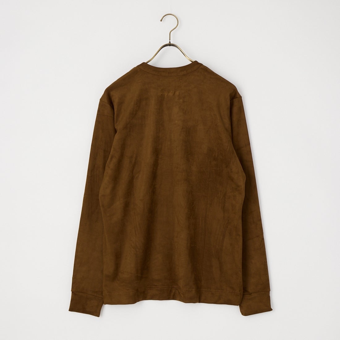 1PIU1UGUALE3 RELAX [ウノ ピゥ ウノ ウグァーレ トレ] スウェードタッチ ヘンリーネックロングTシャツ [UST-26120] SN70 BROWN