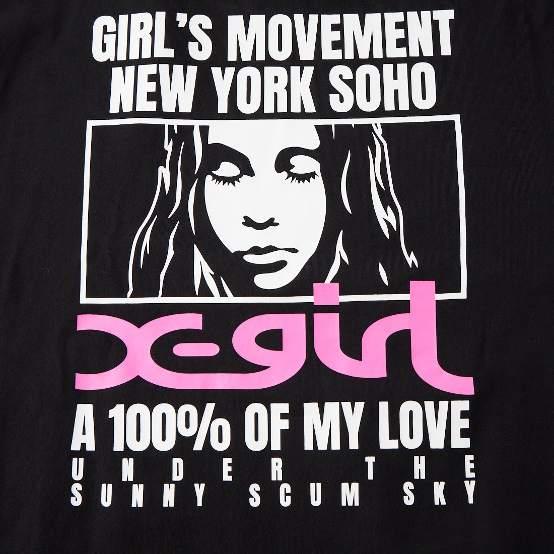 X-girl [エックスガール] フェイスボックス メッセージ ロングスリーブTシャツ [105263011006] BLACK