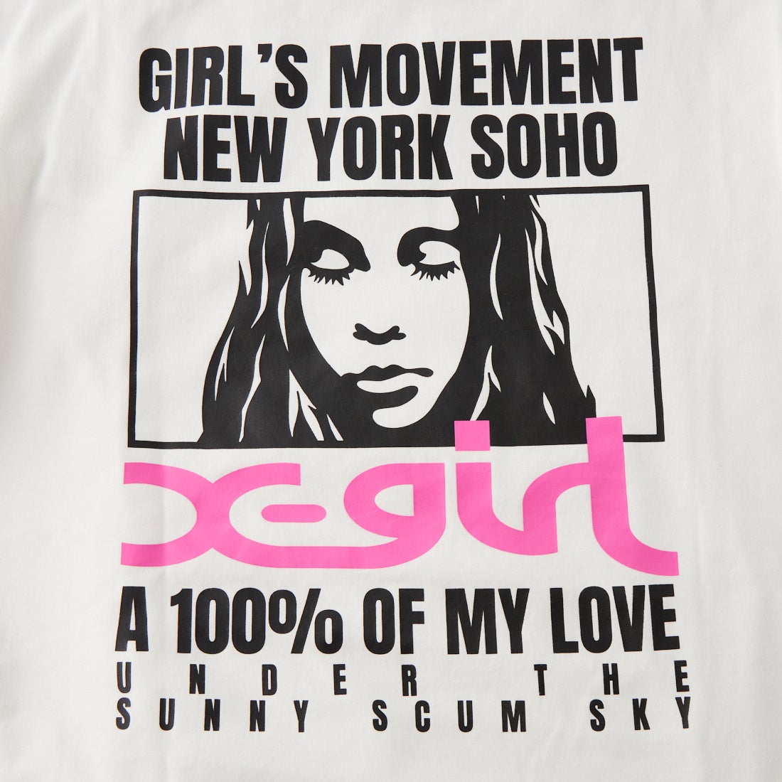 X-girl [エックスガール] フェイスボックス メッセージ ロングスリーブTシャツ [105263011006] WHITE