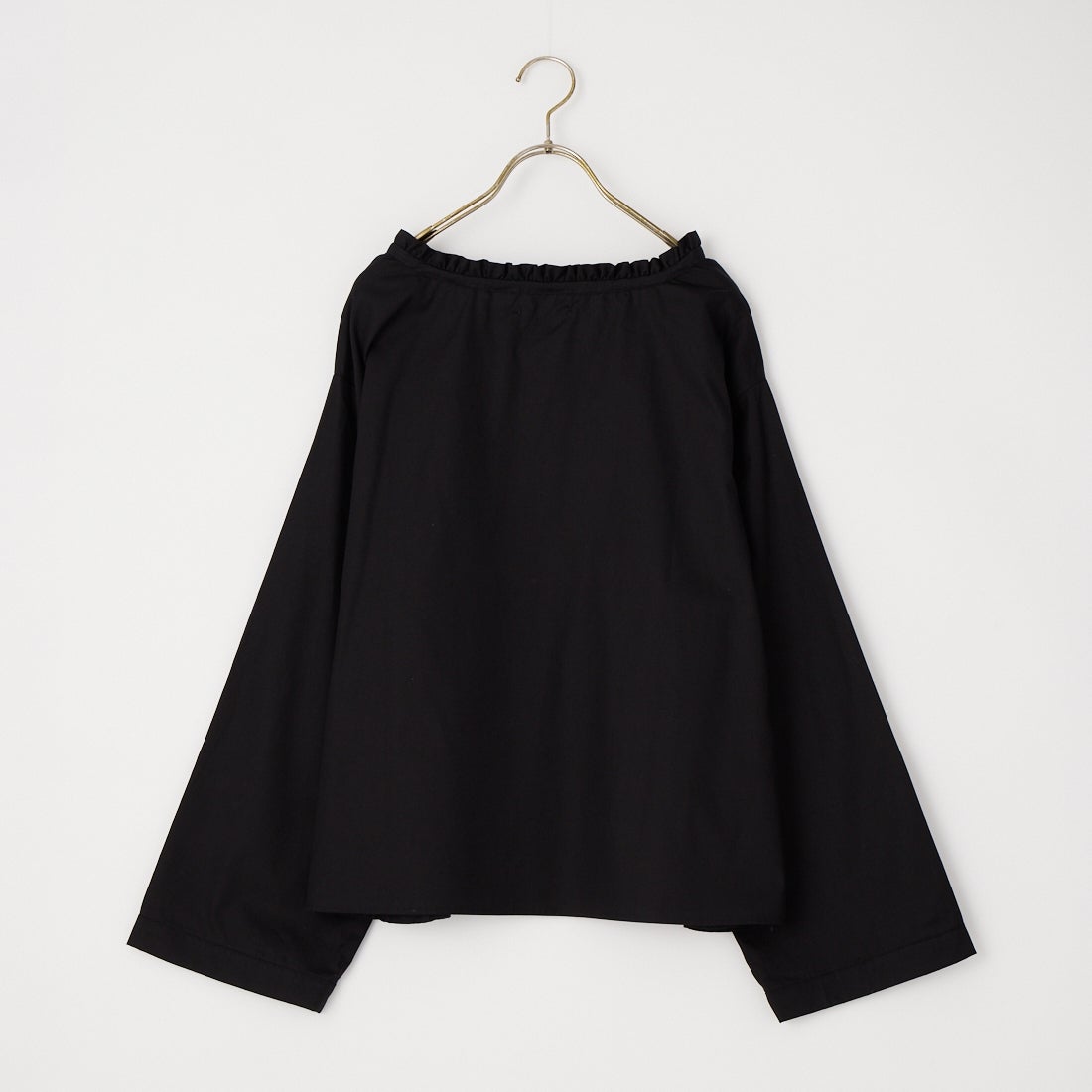 Commencement [コメンスメント] ギャザーショートシャツ [C-335] BLACK