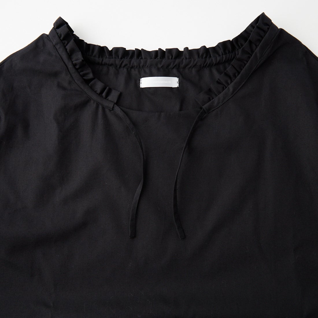 Commencement [コメンスメント] ギャザーショートシャツ [C-335] BLACK