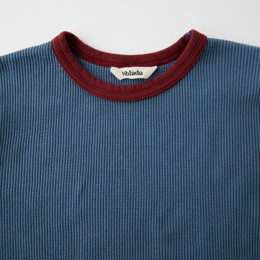 Oblada [オブラダ] ワッフルロングスリーブTシャツ [F2610CU04] BLUE/RED