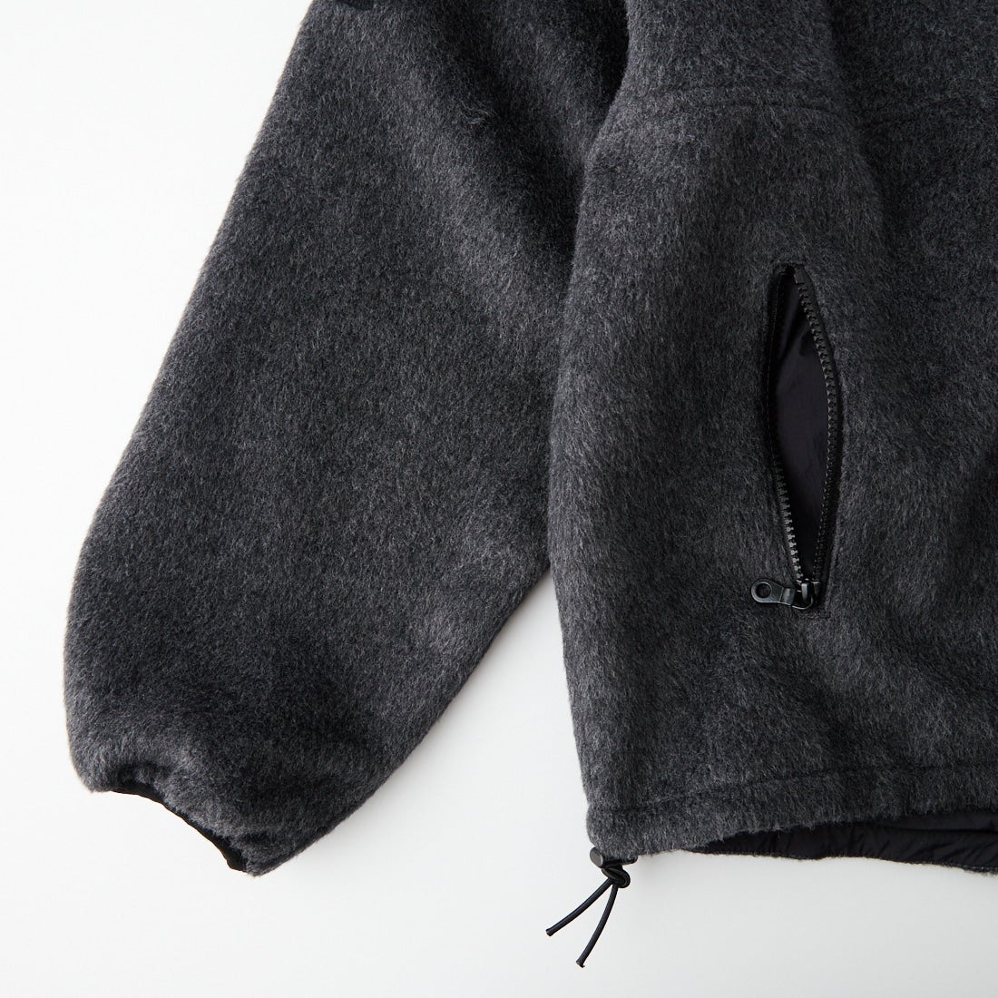 YENN [イエン] シャギー ハーフジップジャケット [Y254-41126-4] CHARCOAL