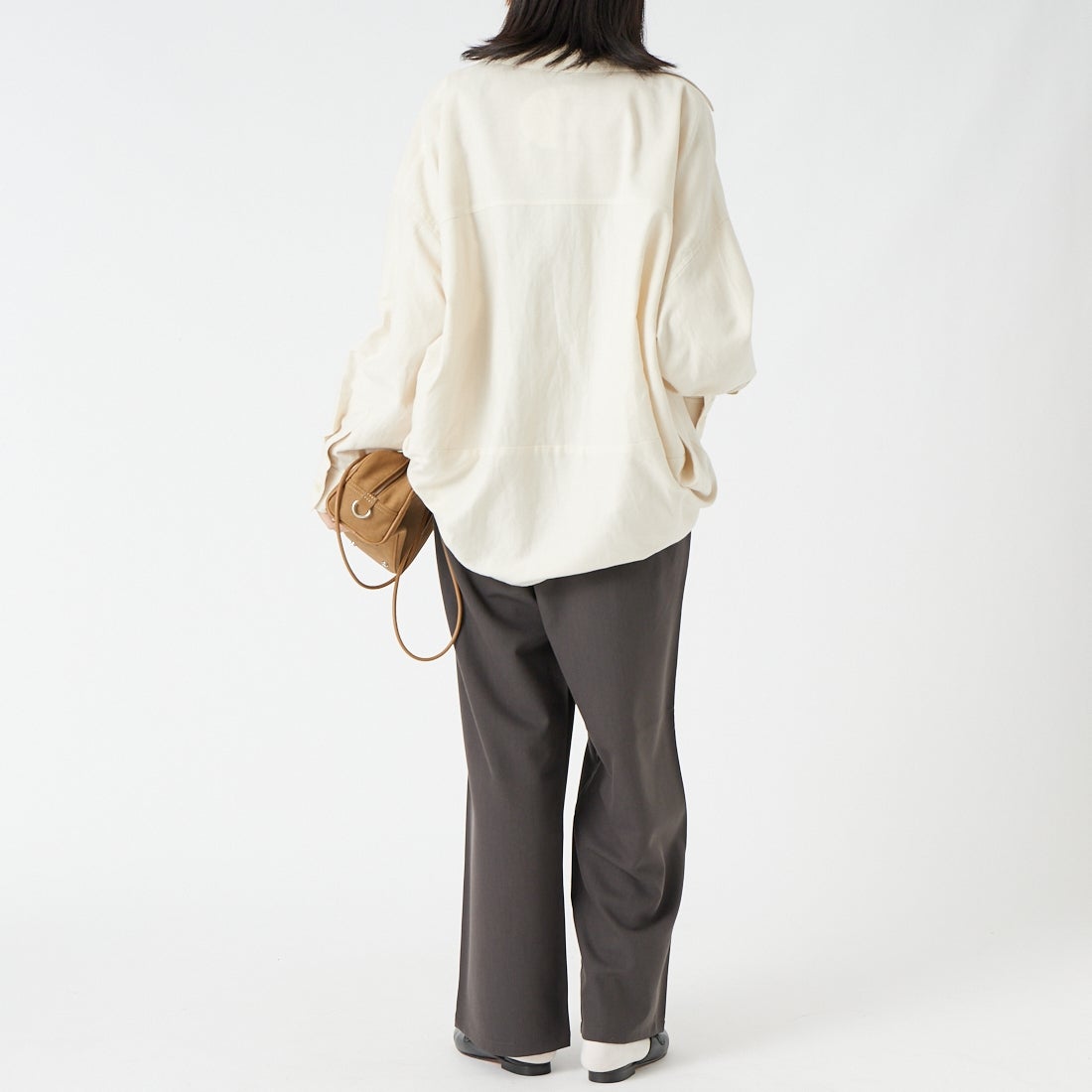 Jeans Factory Clothes [ジーンズファクトリークローズ] フォルムスキッパー ロングスリーブシャツ [26SP-8231] ｱｲﾎﾞﾘｰ &&モデル身長：162cm 着用サイズ：F&&