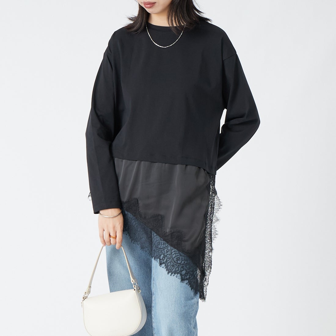 09 BLACK&&モデル身長：162cm 着用サイズ：F&&