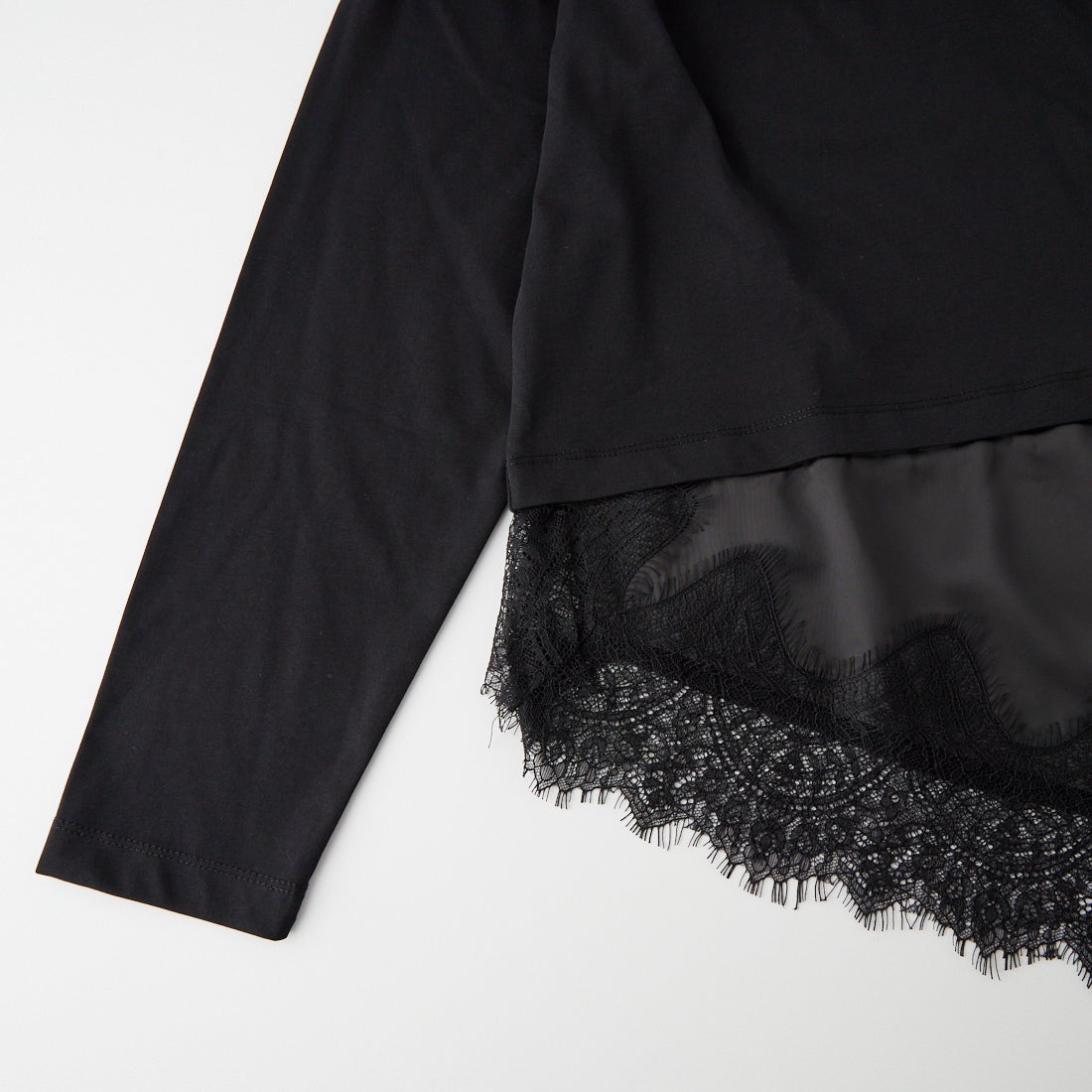 Maison de L'allure [メゾン ドゥ ラリュール] レースドッキングプルオーバー [M26332012] 09 BLACK