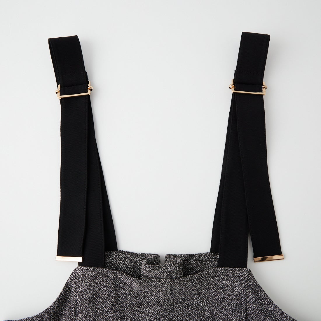 CHIGNON [シニヨン] ハイウエスト ツイードサロペット [3864-065YM] BLACK