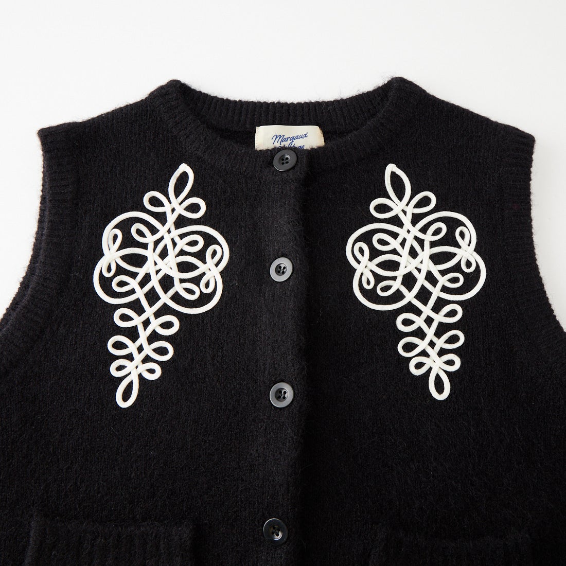 Margaux vintage [マルゴーヴィンテージ] コード刺繍ベスト [MG-JK-26082-A] BLACK/OFF